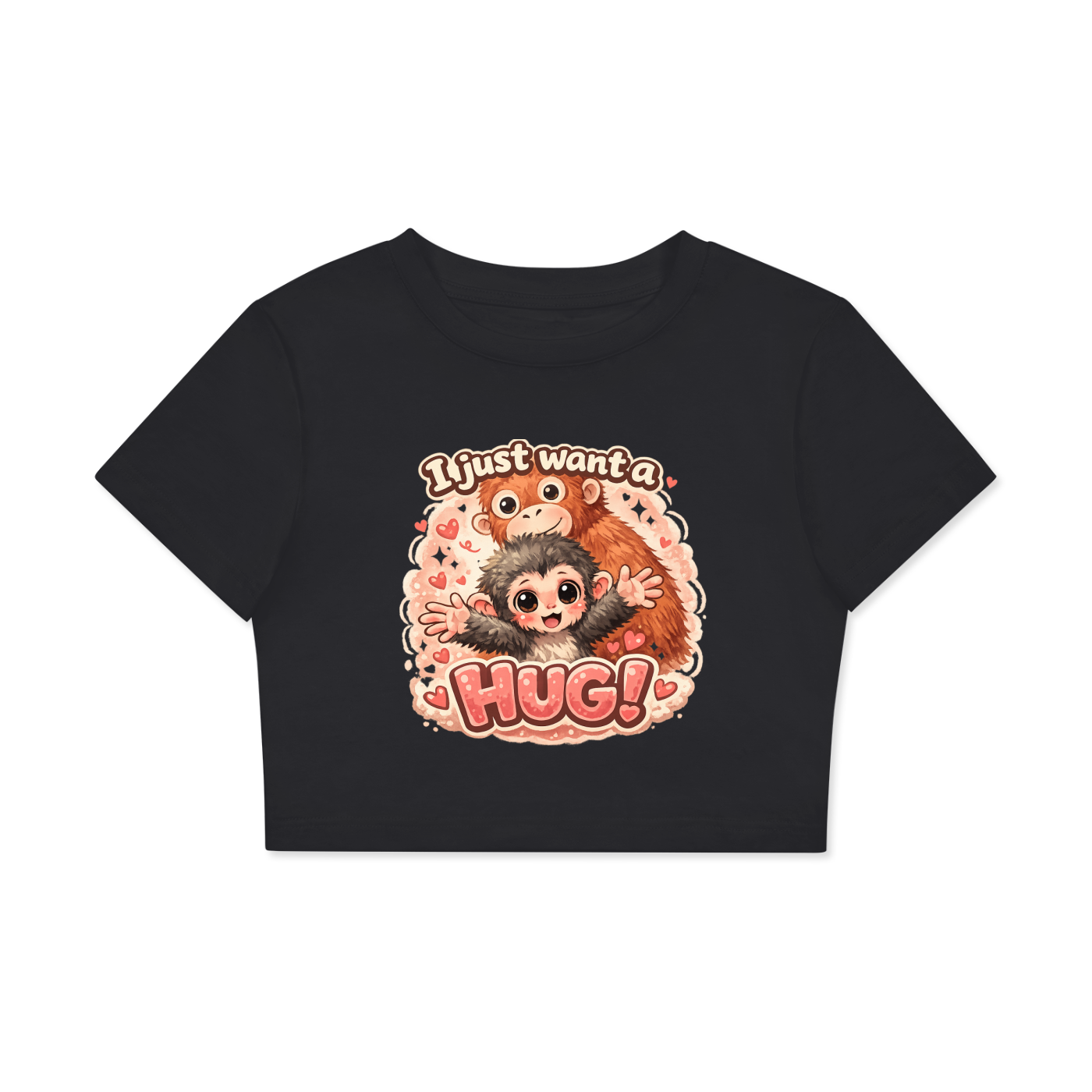 Svelte Cozy Fitted Crop Top (Black)