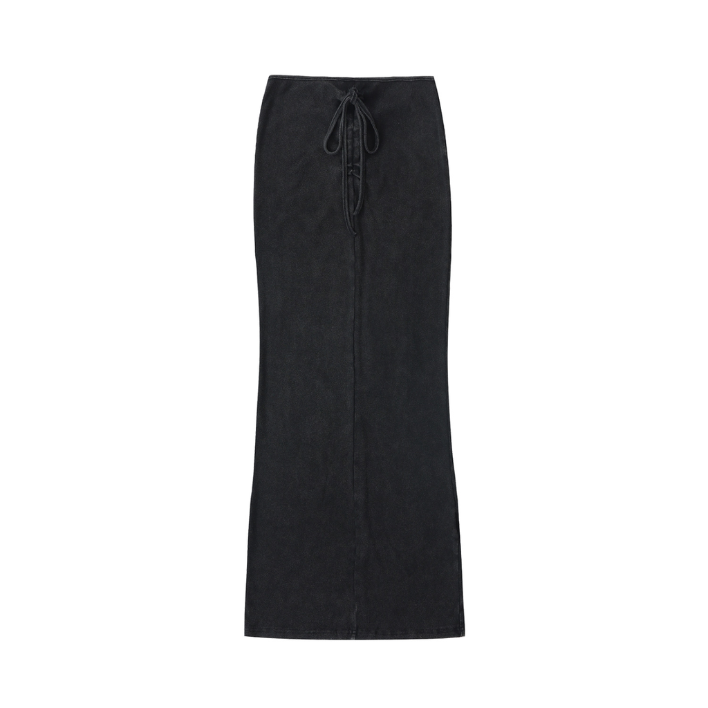 Svelte Washed Drawstring Maxi Skirt