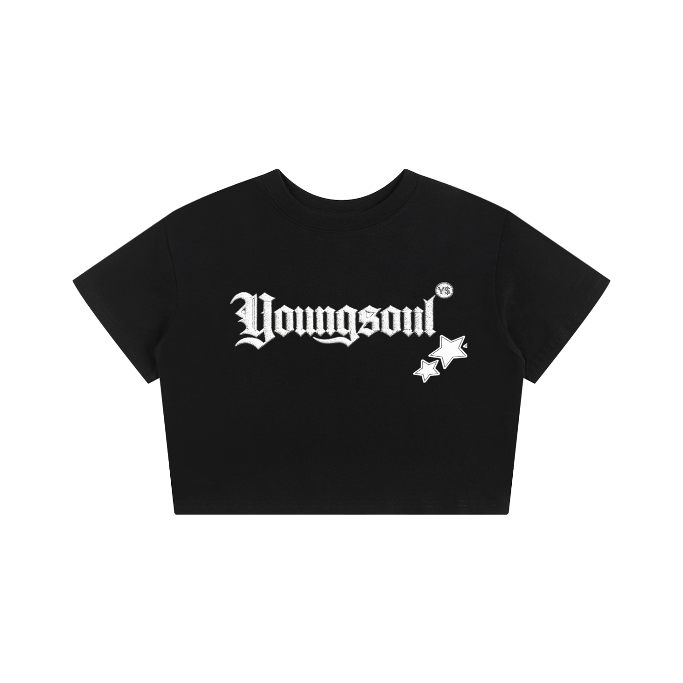 Youngsoul Star Cropped Tee (Black)