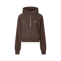 Svelte Essential Half-Zip Cropped Hoodie — Cocoa