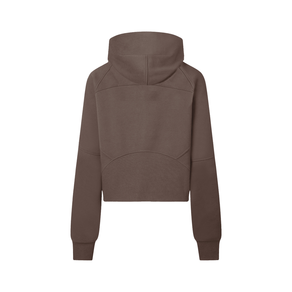 Svelte Essential Half-Zip Cropped Hoodie — Cocoa